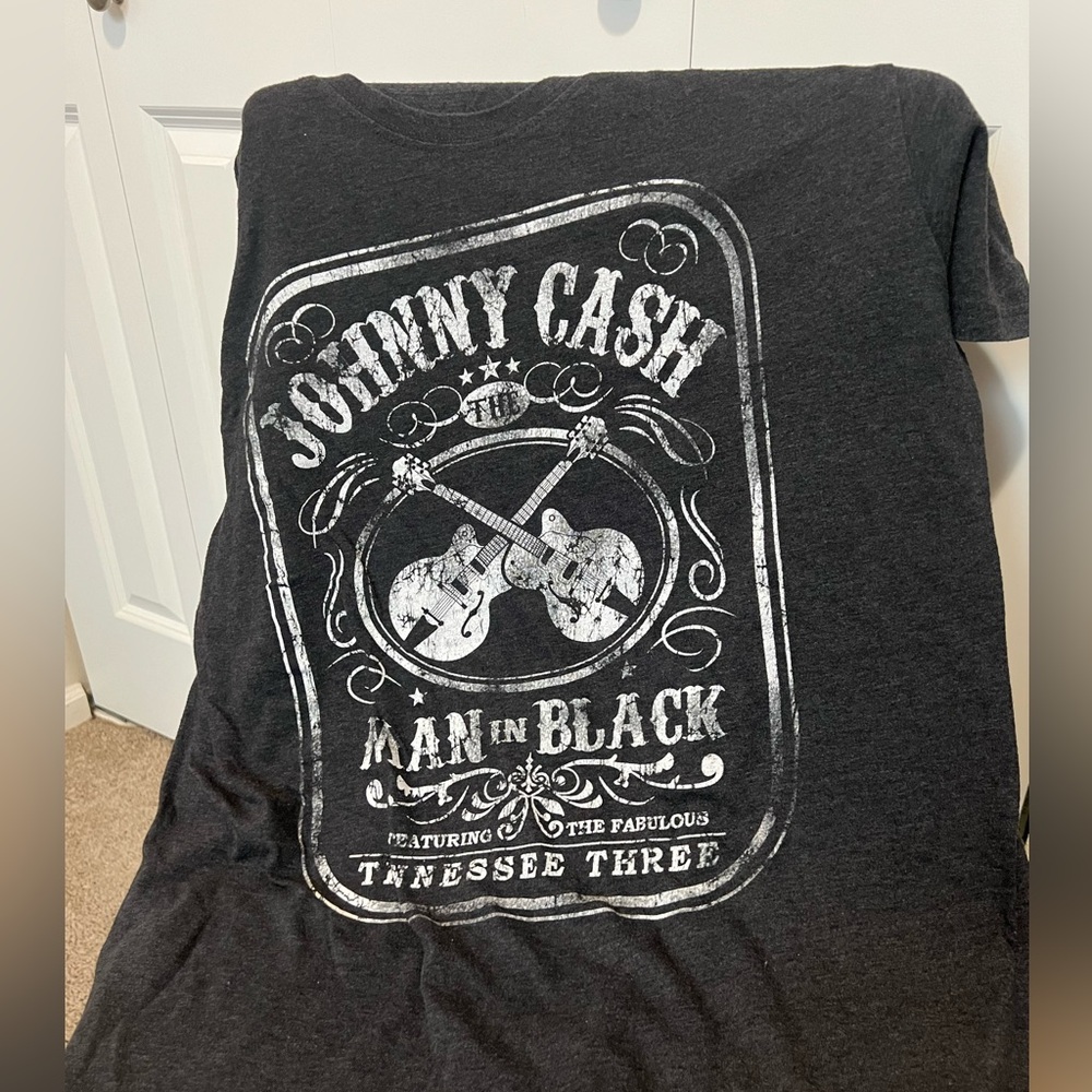 Johnny Cash XL Tee Tshirt Man in Black